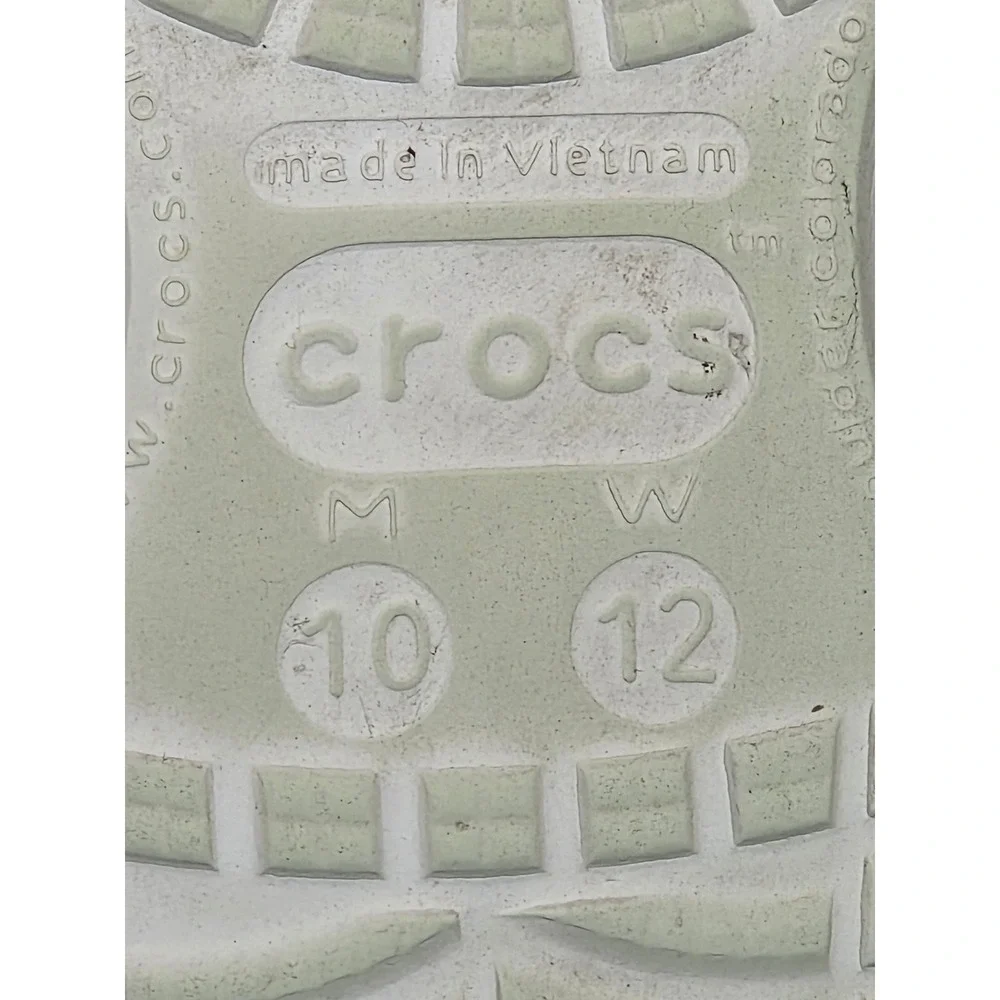 Crocs Baya‎ Slides Mens 10 Womens 12 White Slip On Comfort Sandals 205392